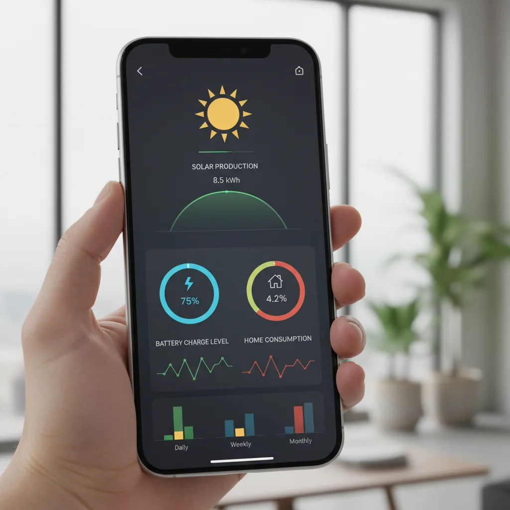 Monitoring magazynu energii przez aplikację mobilną - zarządzanie energią w czasie rzeczywistym